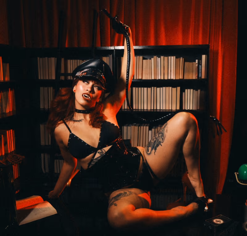Princess Rose in structured corset and heels — confident and commanding
